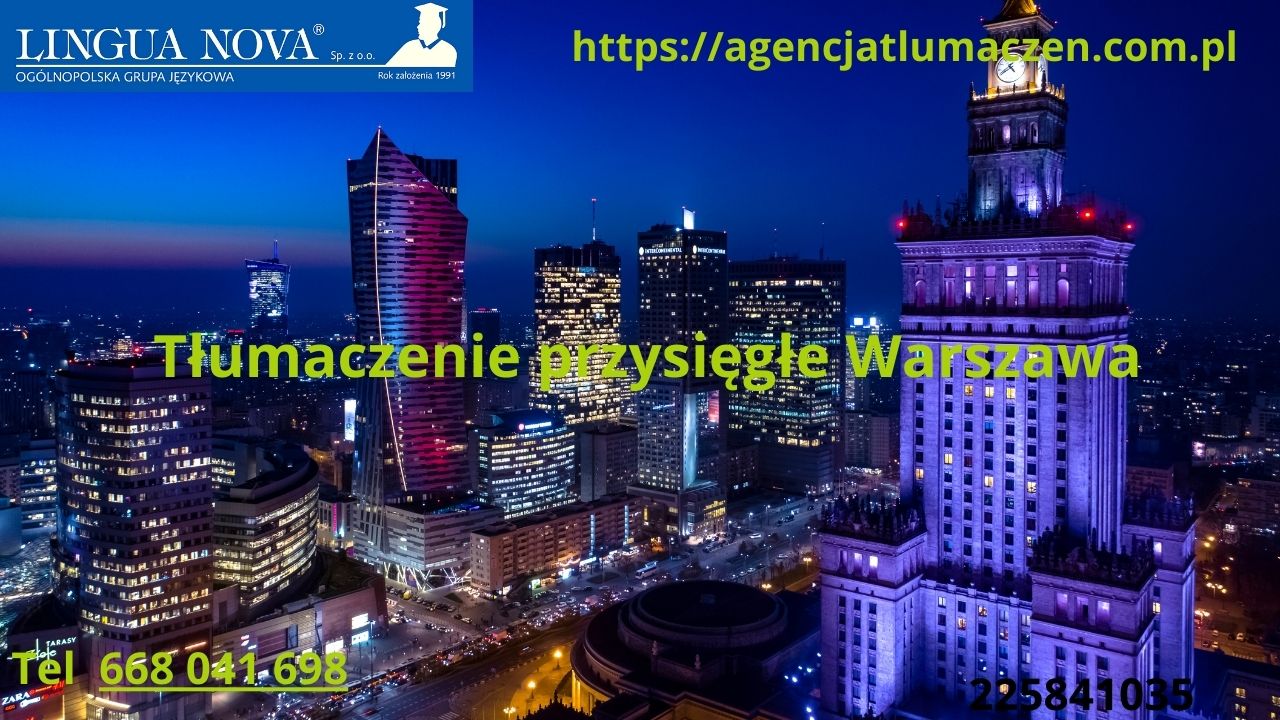 Tłumaczenie przysięgłe Warszawa Lingua Nova
