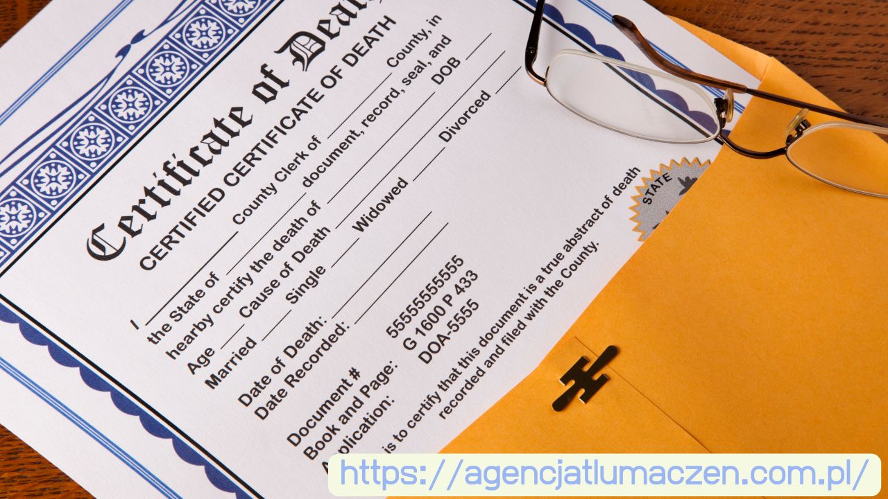 Translation of the death certificate